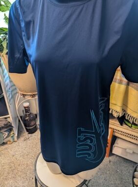 Kids Nike Dri Fit SS Mesh Underarm Navy Just Do It Tee Sz XL 14